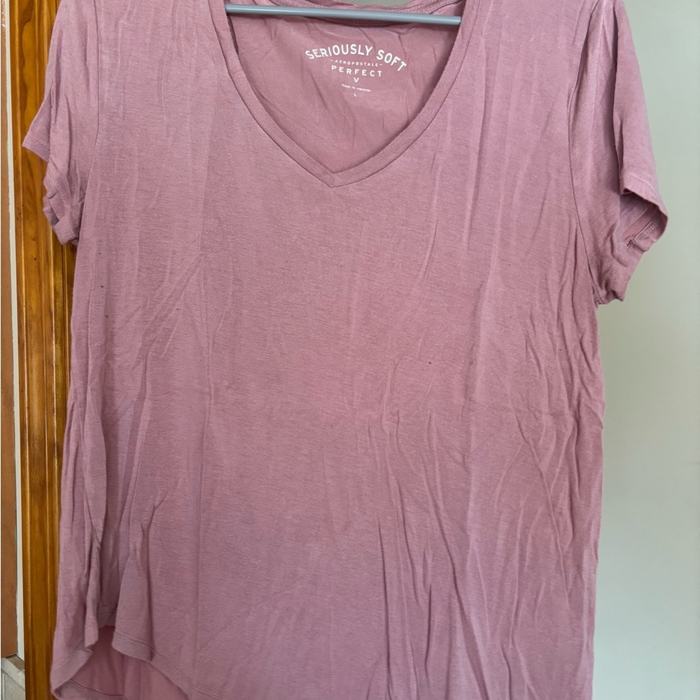 Women's Pink V-Neck Top